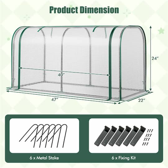 Costway Portable Mini Tunnel Greenhouse Kit